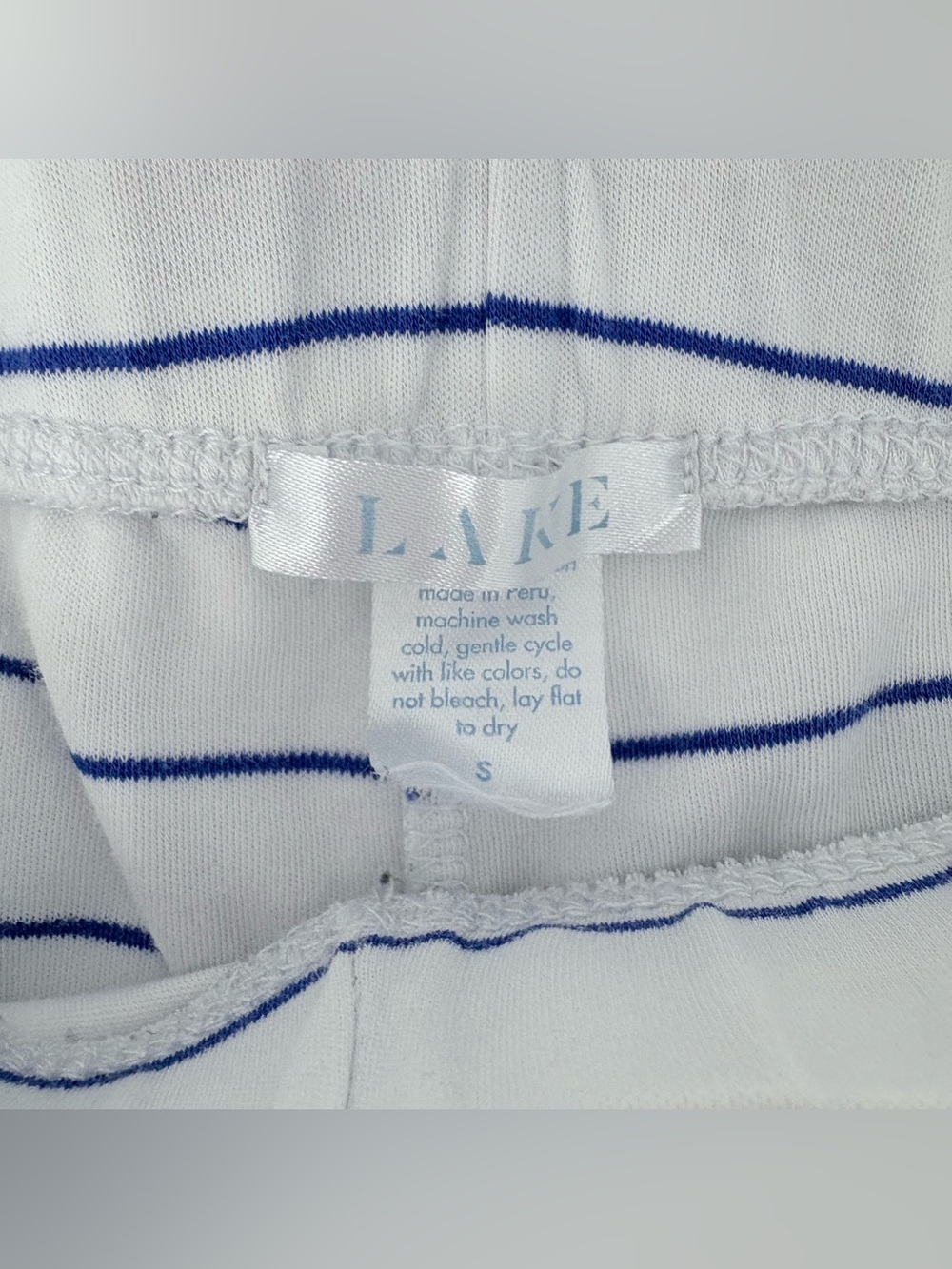 Lake White Blue Striped Short Sleeve Top & Cropped Pants PJ Set - Picture 8 of 14
